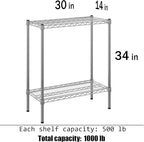 Regal Altair 14" Deep x 30" Wide x 34" Height Wire Shelving Kit | 2-Tier | NSF Commercial Storage Rack Unit