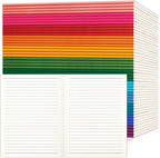 48 Pack Lined Notebook Journals Bulk, 7-1/2" x 9-3/4", Wide Ruled Paper, 30 Sheets/60 Pages, Kraft Cover with Rainbow Spines, 12 Colors Lined Composition Notebook Journal for Work Study Note Taking