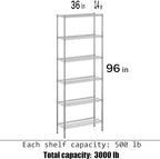 Regal Altair 14" Deep x 36" Wide x 96" Height Wire Shelving Kit | 6-Tier | NSF Commercial Storage Rack Unit
