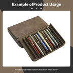 MIVLXLX PU Leather 12 Fountain Pen/Pencil Tray Case Organizer, Fashion Design, Handmade, Magnetic Closure with Drawer, Christmas Gift for Man/Woman/Office, 12 Slots(gray)