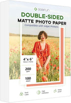 Double Sided Matte Photo Paper 4x6, Goefun 200GSM/54LB Inkjet Printer Paper for Dye Ink and Pigment Ink, 100 Sheets