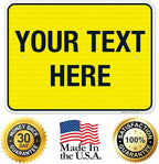 Personalized Custom Yellow Background Customize for Office, Business, Workplace, Home, Airbnb, Delivery Sign, 18x24 Inches, 3M EGP Reflective .080 Aluminum, Fade Resistant, Made in USA by Sigo Signs
