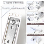 COMFYROOM Desk Accessories with Pen Holder, Office Supplies Desk Organizers and Accessories, Tape Dispenser, Stapler, Staple Remover, Staples, Clips Set, Ruler, Scissor, Pen, Tape (White)