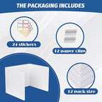 ZYINOZOC 12 Pack Desk Dividers for Students,3-Fold Privacy Screens,Testing Dividers for Classroom Waterproof,Plastic Easy Clean Privacy Shields for Student Includes Extra Labels