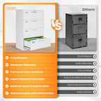 AFAIF 4 Drawer File Cabinets for Home Office, Metal Filing Cabinet with Lock, White Locking File Caninet Four Drawer, Office Storage Caninets Steel Cabnet for Letter/Legal/A4/F4-Assembly Required