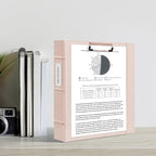 Ospelelf 3 Ring Binder with Clipboard 2 Inch Leather Binder for Letter Size (8.5" x 11"), Clipboard Binder with 5 Tab Dividers Back to School Supply, Rose Gold