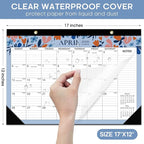 Desk Calendar 2026, 21 Months Calendar Runs from October 2025 to June 2027 - Large 17" x 12" Desktop/Wall Monthly Planner for Home School, or Office - Twilight Petals