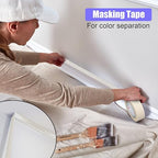 Fainne 18 Rolls Masking Tape Bulk 1.41 Inch Beige Wide Thin White Color Painters Tape for Painting Home Office School Stationery, 1.41 Inches x 55 Yards