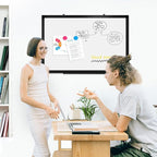 AMUSIGHT Double-Sided Magnetic Whiteboard, 30" x 20" Dry Erase Board Black Aluminum Frame for Wall, White Board Dry Erase Marker Board for Kitchen, Memo, School, Home, Office