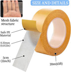 Double Sided Tape Heavy Duty 65ft, High Tack Strong Wall Adhesive Tape with Fiberglass Mesh, Removable Sticky Double Sided Mounting Type for Rugs, Carpets, Pictures and Art Crafts (2inch x 65ft)