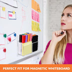Ameceres Magnetic Pen Holder Classroom Organization Acrylic Marker Holder for Whiteboard Refrigerator Locker Accessories Pencil Dry Erase Marker Basket (2 Compartments * 1)