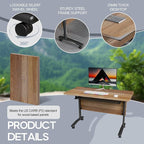 Folding Conference Table 4ft 5ft, Foldable Office Meeting Desk for 6 People, Multiple Sizes Colors Mobile Conference Room Table for Training Room School Business Furniture (2, White Walnut, 47in)