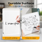Lumspax Desktop Whiteboard with Stand, 16" x 12" Double-Sided Dry Erase Board with Stand, Portable Stand White Board for Office, Home, School