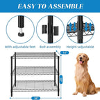 Guan River 3-Shelf Adjustable Metal Shelf Wire Shelving Unit Storage Rack Display Shelf for Office,Kitchen,Bedroom,Bathroom,Laundry,Pantry Basement,Garage(Black,36" L x 14" W x 30" H)
