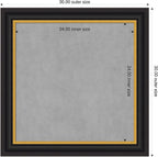 Amanti Art Black Framed Magnetic Board 30x30 Medium Vision Board for use with Magnets, 100% Metal Sheet to Display Items as Office Decor or for Home Organization in mudroom, Kitchen or Kids Room
