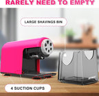 AFMAT PSX2 Electric Pencil Sharpener Heavy Duty, 6 Holes, Auto Stop Pencil Sharpeners for School, Classroom Electric Sharpener for 6-11mm Colored Pencils, Super Fast, 7000 Sharpenings, Pink