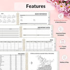 SUNEE 2026 Planner, Weekly and Monthly Calendar Planner, January 2026-December 2026, Daily Agenda with Tabs, Note Pages, Spiral Binding, 8.5"x11", Colorful Flowers