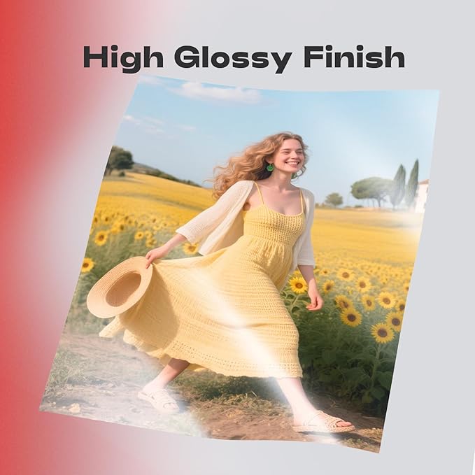 HARTWII Glossy Inkjet Paper 8.5x11 Inches, 110 Sheets, 160gsm Photo Paper for Inkjet Printer with Dye Ink for Flyers Brochure Custom Chip Bag Party Favors