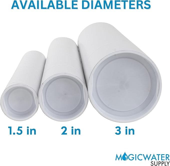 MagicWater Supply Mailing Tube - 1.5 in x 18 in - White - 4 Pack - for Shipping and Storage of Posters, Arts, Crafts, and Documents