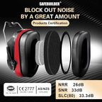 SAFEBUILDER Ear Muffs Noise Reduction SNR 33dB Adjustable Lightweight Safety Earmuffs Sound Proof Noise Cancelling ANSI