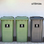 4pc Recycle Stickers + 4pc Trash Stickers | Weatherproof Vinyl Sticker Recycling Signs for Trash Bins, 7" x 10"
