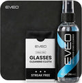 EVEO Eyeglass Cleaner Spray - No Streaks Technology with Microfiber Cleaning Cloth- Glasses Cleaning Kit - Glasses Cleaner Spray with Lens Cleaner Cloth - Screen & Eye Kit - 1 Pack