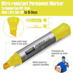 Fuutreo 10 Pack Jumbo Permanent Markers Bulk Large Chisel Tip Permanent Markers Quick Drying Waterproof Big Huge Poster Pens for Office, Logistics Company and More(Yellow)