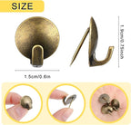Zhengmy 30 Pcs Metal Cubicle Hooks Fabric Panel Wall Hooks Cubicle Clips Push Pins Picture Hangers for Bulletin Board 20 Lbs Kitchen Office Home Accessories Supplies(Bronze)