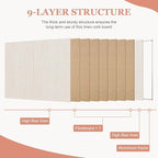 AMUSIGHT Double-Sided Large Cork Board with Linen, 48" x 36" Foldable Hanging Aluminum Framed Bulletin Board, Vision Board Pin Board Corkboards for Walls, Office, School Decor, 20 Pushpins