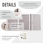 71x36 Inch Lockable Enclosed Bulletin Board, Weather-Resistant Outdoor Noticeboard with 2 Locking Doors, Wall-Mounted Silver Aluminum Frame & Grey Felt Presentation Board