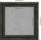 Amanti Art Black Framed Magnetic Board 15x15 X-Small Vision Board for use with Magnets, 100% Metal Sheet to Display Items as Office Decor or for Home Organization in mudroom, Kitchen or Kids Room
