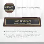 Business Wood Name Plate for Desk | Custom Desk Name Plate Personalized Gift for Office, The Perfect Engraved Name Plaque By Engraving International (2" x 10" With Right Side Card Holder, Walnut Wood)