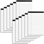 Nichela 5" x 8" Note Pads 12 Pack of Legal Pads 30 Sheets Notepad College Ruled Small Writing Pads Perforated Pages Paper Pads 80GSM Heavyweight Paper Note Pads for Home, Office, or School