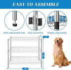 Guan River 3-Shelf Adjustable Metal Shelf Wire Shelving Storage Rack for Office,Kitchen,Bedroom,Bathroom,Laundry,Pantry Basement,Garage(Chrome,36" L x 14" W x 30" H)