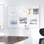 Neatsure Large Cork Board for Wall, 36" x 24" Bulletin Board with Pushpins, 6 Panels Felt Tiles Tack Push Pin Board for Office, Silver Gray