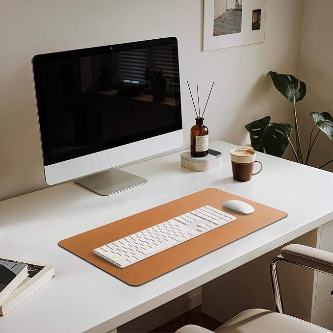 Jotsome Leather Desk Pad Mat, Non-Slip Desk Blotter Pad - Desk Protector for Office, Home, Laptop, and Desktop, Gift for The Holidays (Tan, 24" x 14")