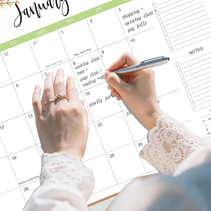 Desk Calendar 2026-2027 with Desk Mat – 22" x 17" Large Desk Pad Calendar Runs from January 2026 to June 2027, Floral Design Desktop Calendar with To-Do, Notes for Planning, Organizing, and Scheduling Your Life (Brown)