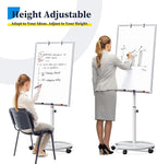 Mobile Whiteboard – 36 x 24 inches Portable Magnetic Dry Erase Board, 3' x 2' Stand Easel White Board Dry Erase Easel Standing Board with Flipchart Hooks