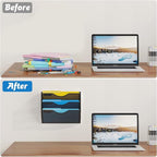 Gawerk 3 Tier Hanging Wall File Organizer, Mesh Mail Paper Orgnization Hanging File Folder Holder for Home Office, Black
