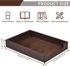RHCSZ PU Leather Letter Tray - Load Documents Trays Front for Office Desktop Organizer - Desk Magazine, File, A4 Paper Holder - Paper Document File Holder Drak Brown (Drak Brown, A4-Tray)