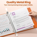 SUNEE 3 Ring Binder 1 Inch 1 Pack, Clear View Binder Three Ring PVC-Free (Fit 8.5x11 Inches) for School or Office Supplies, Orange