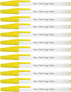 SyPen Personalized Stick Pens With your Custom Logo or Text-500 Pack Bulk-for Businesses, Parties, and Events, Custom Printed Slim Ballpoint Pens with Cap, Yellow, Black Ink