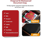 Fireproof Document Organizer, Large Size with 2000F Heat Insulated Money Bag, Document Safe, Office Briefcase, Black