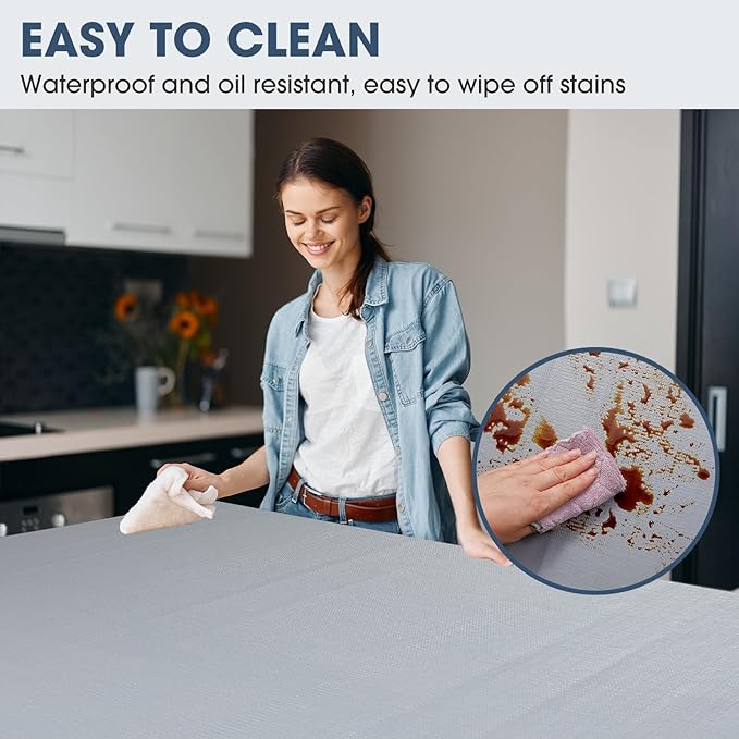 ALIUNI Drawer and Shelf Liner, Non-Slip Kitchen Cabinet Liners Non-Adhesive Thick Strong Grip Waterproof Washable Mats Protect Dresser Shelves Cupboard Bathroom Cabinets, Pure Gray, 12 in X 10 FT