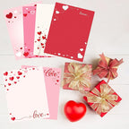 FANOST Valentine‘s Letter Paper Set - 60 Sheets A4 A4 (8.5“x11”) Red Heart Love Pattern Stationery Paper for Romantic Handwritten Notes, Premium Writing Paper Gift for Her/Him Boyfriend/Girlfriend
