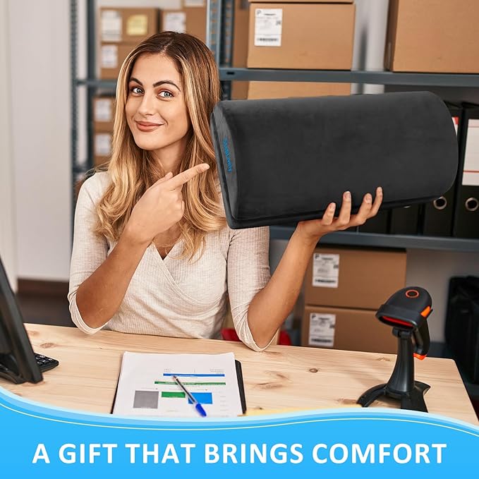 StepLively Foot Rest for Under Desk at Work, Comfortable Foot Stool with 2 Adjustable Heights, Footrest with Washable Cover, for Back & Hip Pain Relief, Suitable for Office, Home, Car, Gray, X-Large