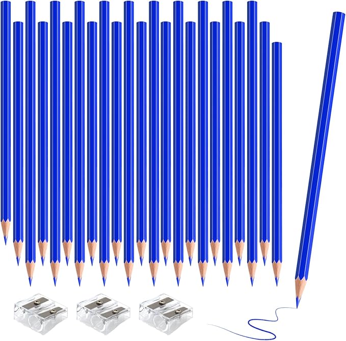 sqzrmdcg 36 PCS Blue Colored Pencils, Pre-sharpened Professional Wooden Art Pencils Set for Artists Painting | Premium Drawing Sketching Supplies(Blue)