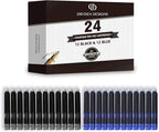 Dryden Designs Fountain Pen Medium Nib Gift Pouch - with 24 Ink Cartridges - MCM (Deep Blue)