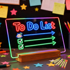 ARAGIT LED Drawing Board for Kids & Adults, Rechargeable Led Note Boards with Colors, Neon Glow Memo Light-Up Message with Stand as Night Light for Room/Store/Office/Valentine's Day/Gift