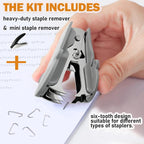 Aterflym Professional Staple Remover & Puller – Staple Remover Without Tearing, Heavy Duty Stapler Remover Tool, White & Black, 2 Pack for Office/Desk/Classroom